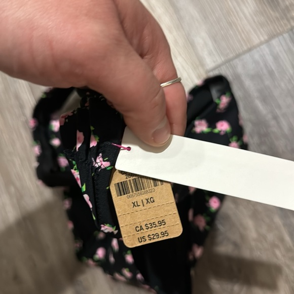 NWT Victorias Secret Pink black pink floral flowers  swim bikini bottoms XL - Picture 6 of 7